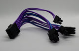 8 pin female to dual 6+2pin male splitter cable